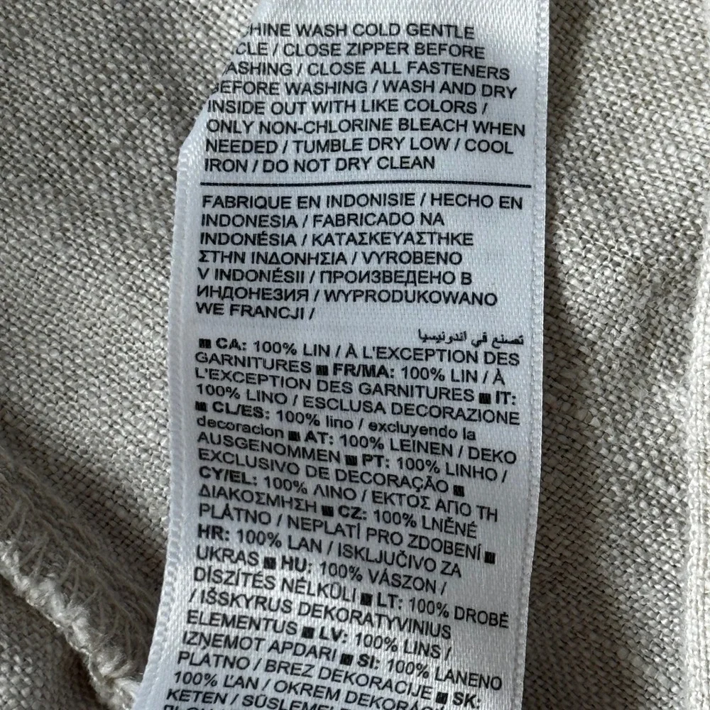 Athleta Women's Voyager 100% Linen High Rise Relaxed Ankle Pants Ivory Size 4 - Picture 7 of 7